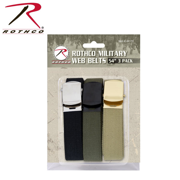 Rothco Military Web Belts Pack of 3